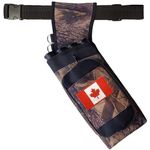 CCFREELIFE Field Quiver, 4 Tubes 3 Pockets 2 Flag Fasteners Hip quivers for Archery, Nylon Hip Quiver for Arrows for Left or Right-Handed Archers, Great for Youth & Adults (Forest camo, 30-50 inch)