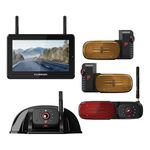 Furrion Vision S+ RV Observation System with 7" Monitor, Left/Right Side Cameras w/LED Marker Lights, Sharkfin, Rear Camera with LED Marker Light, Infrared Night Vision, Live Streaming – FOS7HTAPM