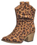 Charles Albert Women's Modern Western Cowboy Distressed Boot with Pull-Up Tabs, Leopard, 11