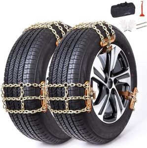 Snow Chains for SUV Car Pickup Trucks RV, Universal Adjustable Emergency Portable Snow Tire Chains, Applicable Tire Width 215-315mm (8.4-12.4 inch) (6 Packs)