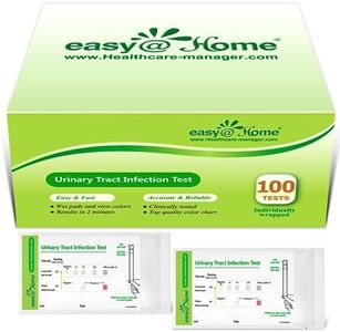 Easy@Home Urinary Tract Infection Test Strips 100 Pack, Individual Pouch UTI Urine Testing Kit for Urinalysis and Detection of Leukocytes and Nitrites (UTIPOUCH-100P)