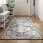 SONGMICS HOME Area Rug, 3x5 ft Rug for Bedroom, Non-Slip Carpet, Traditional Vintage Style, Home Decor, for Living Room, Kitchen, Entryway, Dining Room, Machine Washable, Dove Gray UTAR031G01