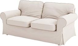 Heavy Cotton UPPLAND (Not EKTORP!) Loveseat Sofa Cover Replacement Made Compatible for IKEA UPPLAND Sofa Slipcover Replacement (Uppland Loveseat Polyester Beige)