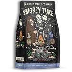 Bones Coffee Company S'morey Time Whole Coffee Beans S'mores and Graham Crackers Flavor, Low Acid Flavored Coffee, Made with Arabica Coffee Beans, Medium Roast Coffee, Coffee Lover Gift Ideas (12 oz)