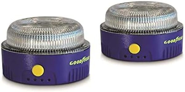 Goodyear Luz de Emergencia Coche y Linterna. Safety Light v16. LED, homologada por la DGT. Base imantada. Diseñado en España. Baliza Luminosa(2 Unidades)