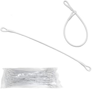 100pcs Security Tags Lanyard Wire Loop Double Ring, Mini Tag EAS Loss Prevention Antishoplifting Systems Length 7.87” Anti-Theft Rope (White)