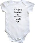 Hippowarehouse How Does Grandma & Grandad Sound? - Pregnancy Baby Announcement baby vest bodysuit (short sleeve) boys girls