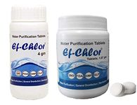 Ef-Chlor Water Purifier Tablet Combo Pack - Overhead & Underground Water Tank | 4gm-20 Tab Jar for 1000L Water + 1.67gm-50 Tab Jar for 500L Water | Purify and Safeguard Your Water Supply