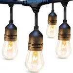 addlon 96FT(48FT*2) Outdoor String Lights Commercial Grade Weatherproof Strand, 36 Edison Vintage Bulbs, 30 Hanging Sockets 6 Spare Bulbs ETL Listed Decorative Christmas Lights for Patio Garden
