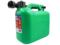 Faithfull 5 Litre Plastic Fuel Can - Green. Complies with: UN/16/1558/23