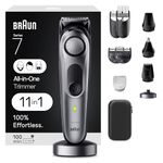 Braun All-in-One Style Kit Series 7 7420, Battery Powered 11-in-1 Trimmer For Men With Beard Trimmer, Body Trimmer For Manscaping, Hair Clippers & More, Sharpest Blade, 40 Length Settings, Waterproof