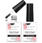 Makartt 2Pcs Top Coat Kit, 10ML Clear No Wipe Top Coat Long Lasting Gel Coat Soat Off Nail Gel Kit