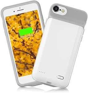 DOKYW Battery Case for iPhone 8/7/6s/6/SE(2020/2022), 6000mAh Portable Rechargeable Protective Charging Case for iPhone 8/7/6/6S/SE, Extended Smart Battery Charger Case for iPhone Se 2020, White