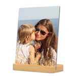 Custom Metal Photo Prints Customized Picture Gifts with Natural Bamboo Base,Personalized Tabletop Photo Frame Wall Decor Picture by HD Printing Technology -Gift Wrapping Available-Same Day Pick up