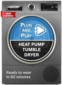Bosch 9 kg Front Load Fully-Automatic Heat Pump Tumble Dryer, 100% Drying, 5 Drying Options, Reduces 99.9% Allergens, Ready-to-Wear, Cast Iron Grey, WQG2420RIN (2026 Model)