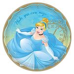 Enchanting Disney Princess Cinderella Round Paper Plates - 9" (Pack of 8) - Vibrant Multicolor Design - Perfect for Magical Themed Parties, Birthdays & Celebrations