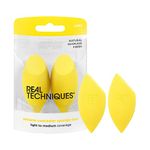 Real Techniques Miracle Concealer Sponge, Makeup Blending Sponge For Liquid & Cream Concealer, Elongated Shape For Precise Application Under Eyes & Tight Areas, Yellow Sponge, Latex-Free Foam, 2 Count