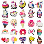 HASTHIP 25Pcs Unicorn Clog Charms Shoe Charms Assorted Cartoon Clog Slipper Charms For Girls Rubber Charms For Clogs Slipper Casual Clogs Decoration Charms Fashion Clogs Charms, Gold