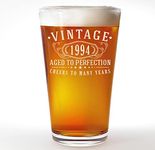 Vintage 1994 Etched 16oz Pint Beer Glass - 30th Birthday Gifts for Men - Cheers to 30 Years Old - 30th Birthday Decorations for him - Best Engraved Beer Gift Ideas for Men - Dad Grandpa 2.0