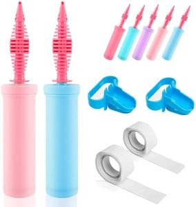 2 Pack Balloon Pumps, Balloon Inflator Pump Ballon Pump, Balloon Pump Hand for Weddings and Birthday Parties, Two Random Colors(with 2 Balloon Knotters and 200 Glue Dots)