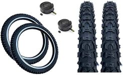 PAIR Baldy's 20 x 2.0 BLACK Kids Mountain Bike Chunky Tyres And Schrader Tubes