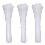 4 Inch Zip Ties (Tying Length 2.8"), 300pcs Nylon Cable Ties White