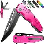 Spring Assisted Pink Knife - Pocket