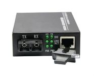 Hanutech Single Mode Dual Fiber to Ethernet Media Converter 10/100/1000 Base-Tx To 1000 Base-Fx SMSF Upto 25KM