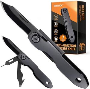 Christmas Stocking Stuffers, Small Pocket Multitool Knife for Men - 7 in 1 EDC Box Cutter with Tweezers, Everyday Carry Essential with Keyhole, Camping Gear, Fathers Day Dad Gifts for Men Birthday