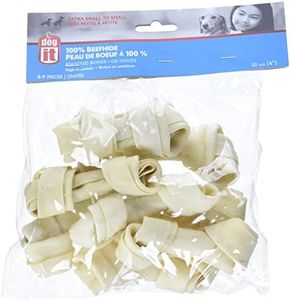 Dogit Natural Beefhide Knotted Bone, Small, 10cm, 4-Inch, 300gm, 10.6-Ounce, 8-9 Pieces