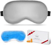 Cavoilu Silk Sleep Eye Masks For Women, Cooling & Heated Eye Mask For Dry Eyes, Dark Circles And Puffiness Warm Eye Compress Stain Eye Covers With Gel Ice Pack Blindfold Eye Pillow Best Gifts Idea