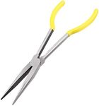 BQKKWIN 11 Inch Long Reach Long Nose Pliers | Designed for Mechanics, Technicians, and Contractors | Work with Delicate or Difficult-to-Reach Pieces | Milled-Jaws | Steel “Needle Nose