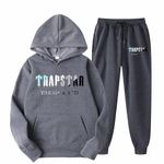 NSICBMNO Gray Two Piece Outfit Men Tracksuit Full Set Long Sleeve Hooded Sweatshirt Sweatpants Set Hoodie Joggers Sets Men's Casual Tracksuit Set 2 Piece Jogging Suits Sweatsuits Winter Lounge Wear