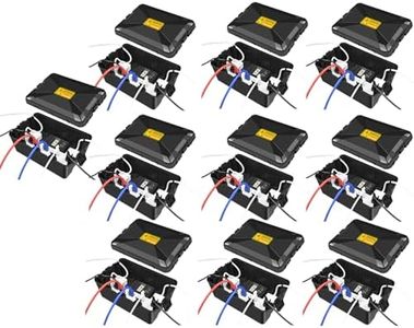 NineLeaf Large Waterproof Outdoor Electrical Box (12.5 x 8.5 x 5 Inch), IP54 Extension Cord Cover with 7 Cable Entries, Plug and Outlet Protector for Garden Holiday Lights, Black,10PK