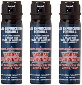 3-Pack Splatter Stream Pepper Spray for Self Defense, 4 oz. Flip Top Canister - Maximum Police Strength 10% OC Formula, Personal Protection, Flip Top Safety for Quick Aim (3-Pack Stream Pepper Spray)