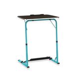 TABLE MAGIC- Bade XL Size Top Table Mat Finish Steel Wood 60 * 45 * 75 cm Multipurpose Laptop Table with footrest 5 Heights 3 Angles Adjustable Bade Aqua Blue, X-Large