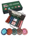 Bullets Playing Cards 'Corrado' Poker Set with 300 Clay Poker Chips without values - including Ceramic Dealer Button, Double Pack of Bullets Poker Cards