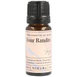 Nikura Four Bandits Essential Oil Blend - 10ml | Made with Cinnamon, Clove Bud, Eucalyptus, Lemon & Rosemary | Great for Aromatherapy, Diffuser, Decongestant, Cleaning | Vegan & UK Made