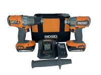 RIDGID 18V Brushless Drill/Driver and 3-Speed Impact Driver Kit with (2) 2.0 Ah Batteries and Charger(R92091SB3)