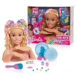 Barbie Tie-Dye Deluxe 22-Piece Styling Head, Blonde Hair, Includes 2 Non-Toxic Dye Colors, by Just Play