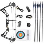 AMEYXGS Archery Compound Bow Kit 0-60lbs Adjustable Draw Weight 18"~ 31" 310 Fps Speed Bows and Arrows Archery Set for Adults Youth Beginner Outdoor Sports Shooting and Target Practice