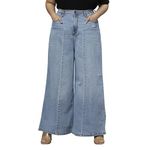 TURNING BLUE Extra Wide High Rise Stretchable Plus Size Jeans for Women Medium Blue