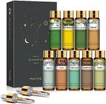 PHATOIL Premium Essential Oil Set - 9x10ML Pure Essential Oils for Massage, Aromatherapy, Diffusers, DIY - 0.33FL.OZ/Bottle