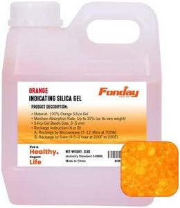 2LBS Fonday Premium Moisture Indicating Silica Gel Desiccant Beads Orange to Green (Industry Standard 3-5 mm) - Rechargeable