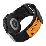 Ritche Nylon Sport 20MM Extra Long Quick Release Watch Band for Omega x Swatch Moonswatch men, Samsung Galaxy 4/5 Band/Active 2 Bands 40mm 44mm/Galaxy 5 Pro 45mm bands, Black-Pumpkin Orange