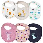 Real Baby Pure Cotton Bibs Multicolored (0-2 Years, Pack of 6)