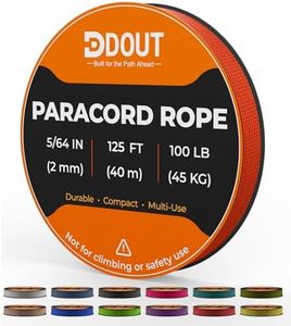 DDOUT 2mm Paracord 100lb, Thin Micro Paracord Rope, Orange 125FT Nylon Cord for Crafting, DIY Projects, Fishing, Camping & Outdoor