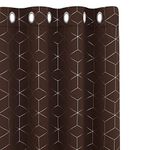 Deconovo Blackout Curtains, Eyelet Curtains, Super Soft Foil Diamond Printed Thermal Insulated Curtains for Bedroom, 46 x 72 Inch(Width x Length), Chocolate, One Pair