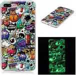 SATURCASE Case for Apple iPhone 7 Plus / 8 Plus, Beautiful Pattern Luminous Fluorescent Glow Ultra Thin Soft TPU Gel Silicone Protective Back Cover for Apple iPhone 7 Plus / 8 Plus (Pattern-6)