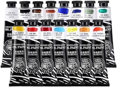 rubens Oil Paints Set 15 Colors, 2 OZ Large Tubes Oil Paints for Canvas, Professional Oil Colors with Thicker Creamy Texture, High Saturation, Art Supplies for Artists, Beginners
